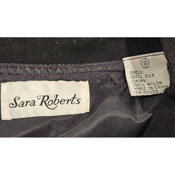 Vintage Sara Roberts 100% Silk Bomber Wind Jacket Full Zip Women's Small - Picture 6 of 6